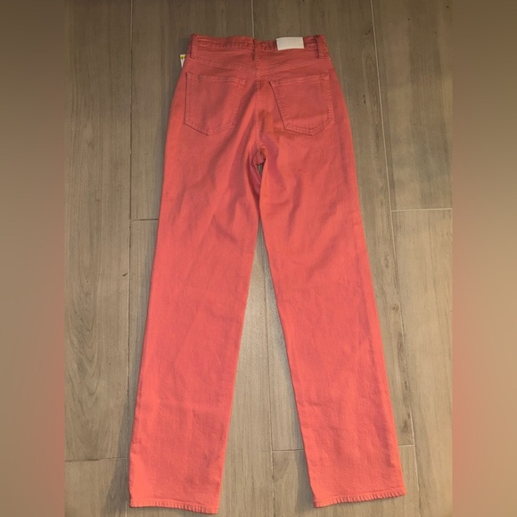 NEW Pistola High Rise Straight Leg Jeans Button Fly Flamingo Size 26 - Picture 2 of 14